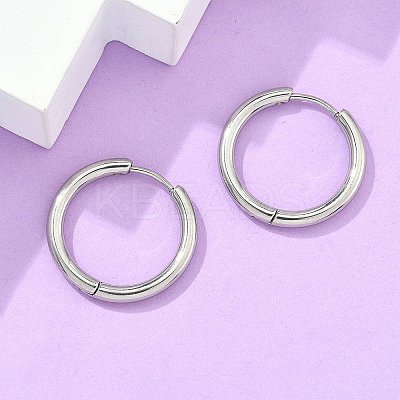 Tarnish Resistant 304 Stainless Steel Huggie Hoop Earrings LS-EJEW-F111B-21mm-P-1