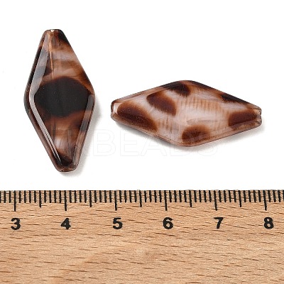 Opaque Acrylic Imitation Leopard Print Beads OACR-B052-06-1