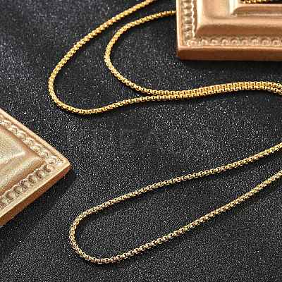 1.8mm Rack Plating Brass Box Chain Necklaces for Women Men MAK-L044-60G-2-1