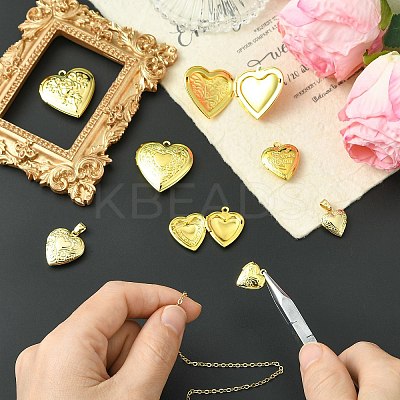 8Pcs 8 Styles Brass Locket Pendants KK-CJ0003-60-1