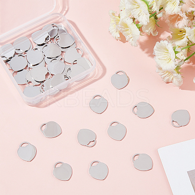 40Pcs 304 Stainless Steel Pendants STAS-DC0007-24-1