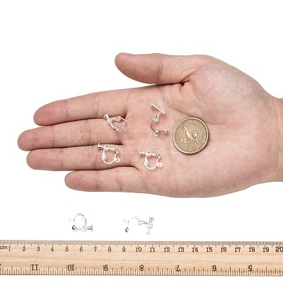 Brass Screw On Clip-on Earring Findings KK-L164-01S-1
