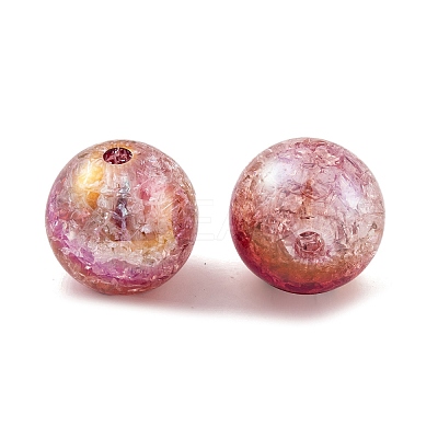 UV Plating Rainbow Iridescent Two Tone Acrylic Beads PACR-C009-04H-1