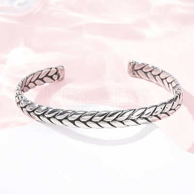 Retro 316 Surgical Stainless Steel Cuff Bangles BJEW-C142-14B-AS-1