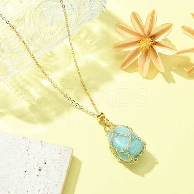304 Stainless Steel Macrame Pouch Empty Stone Holder for Pendant Necklaces Making NJEW-TA00084-02-1