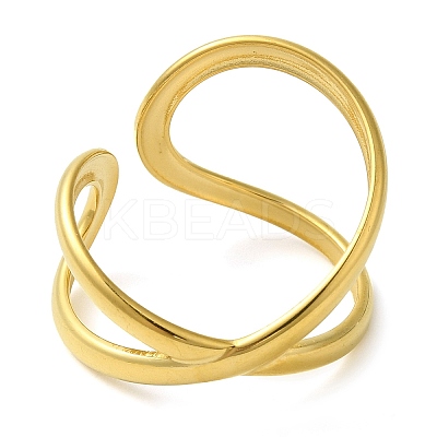 304 Stainless Steel Open Cuff Rings for Women LS-RJEW-Z043-02C-1