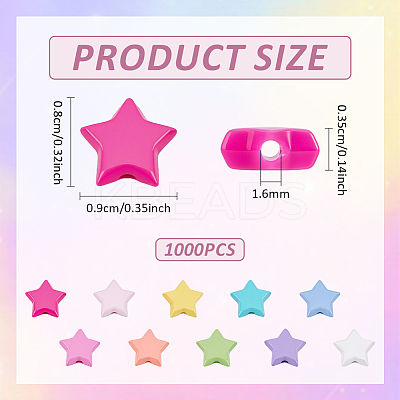 1000Pcs Opaque Acrylic Beads MACR-ME0001-02-1