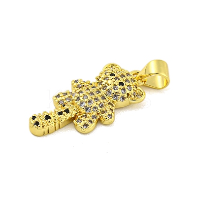 Brass Micro Pave Cubic Zirconia Pendants KK-R159-19B-G-1
