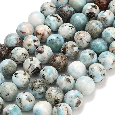 Natural Larimar Beads Strands G-L642-B19-12mm-1