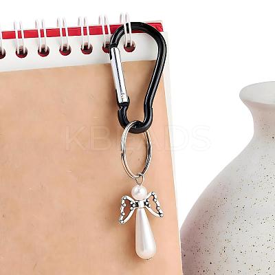 Acrylic Imitation Pearl with Alloy Pendants PALLOY-YW00001-1