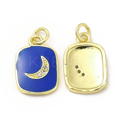 Brass Micro Pave Cubic Zirconia Pendants KK-E068-VB440-1-1