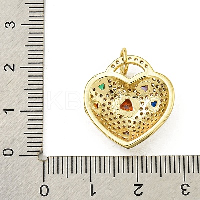 Rack Plating Brass Pave Cubic Zirconia Pendants KK-U029-08G-02-1