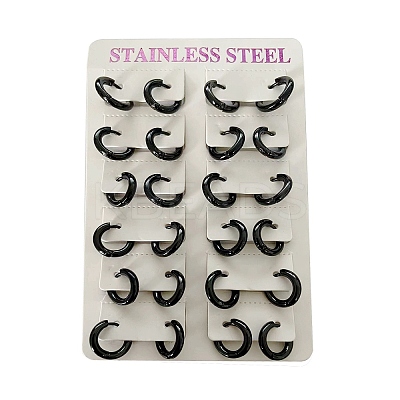 304 Stainless Steel Huggie Hoop Earrings EJEW-O087-09D-EB-01-1