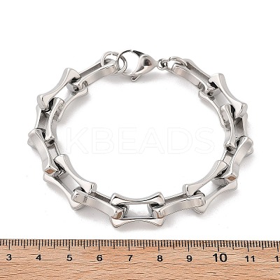 304 Stainless Steel Bone Link Bracelets for Women Men BJEW-F488-28P-1
