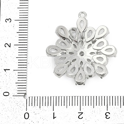 Brass Micro Pave Cubic Zirconia with Glass Pendants KK-Q026-16P-1