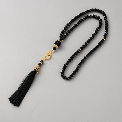 Round Glass Imitation Pearl Beaded Decorations AJEW-WH0460-139G-12-1