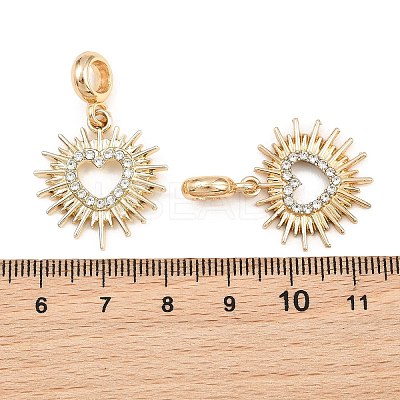 Alloy Crystal Rhinestone European Dangle Charms AL-CBAC2D3-19G-1