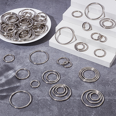 100Pcs 5 Styles Iron Linking Ring IFIN-GO0001-04-1