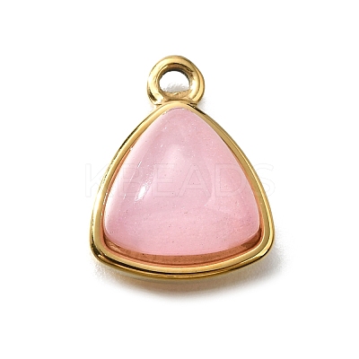 Natural Rose Quartz Triangle Charms LS-STAS-D310-02G-02-1