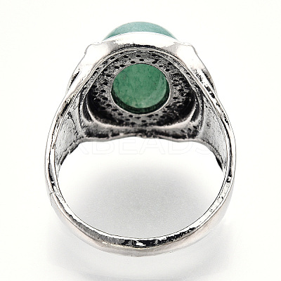 Natural & Synthetic Mixed Gemstone Oval Finger Rings RJEW-N044-05-1