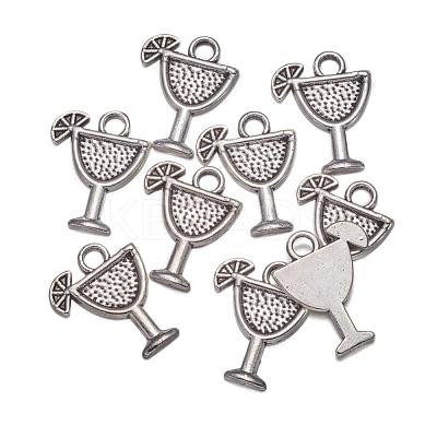 Tibetan Style Tropical drink Alloy Pendants TIBEB-A14275-AS-LF-1