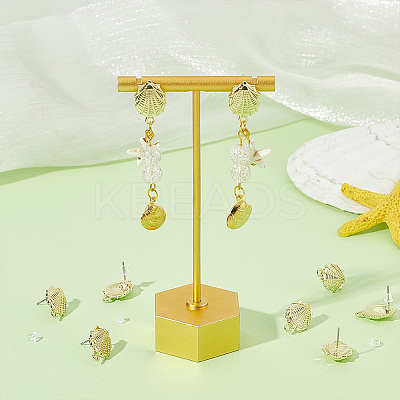 30Pcs Rack Plating Golden Alloy Stud Earring Findings EJEW-UN0002-37-1