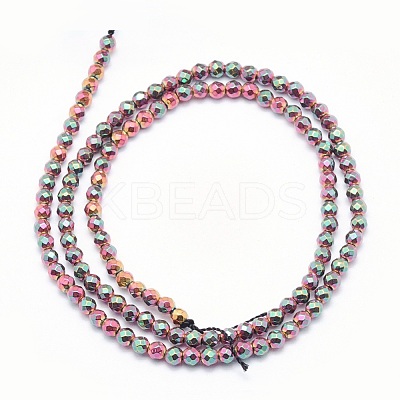 Electroplate Non-magnetic Synthetic Hematite Beads Strands G-L486-A-02-1