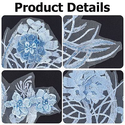 Flower Lace Embroidery Sewing Fiber Appliques DIY-WH20011-90B-1