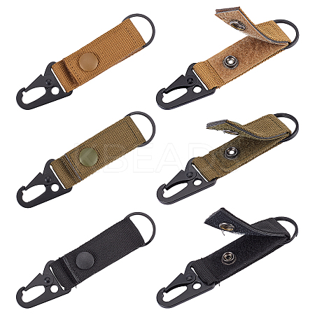 6Pcs 3 Colors Zinc Alloy Outdoor Carabiners Hanger Buckle Hook TOOL-FH0001-21-1