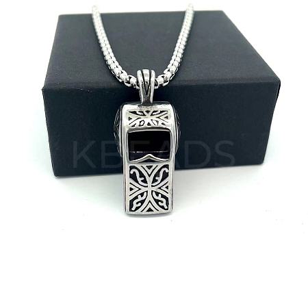 304 Stainless Steel Punk Whistle Pendant Necklaces BE9352-1