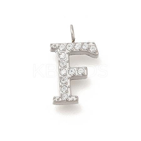 304 Stainless Steel Micro Pave Cubic Zirconia Pendants STAS-H228-06P-F-1