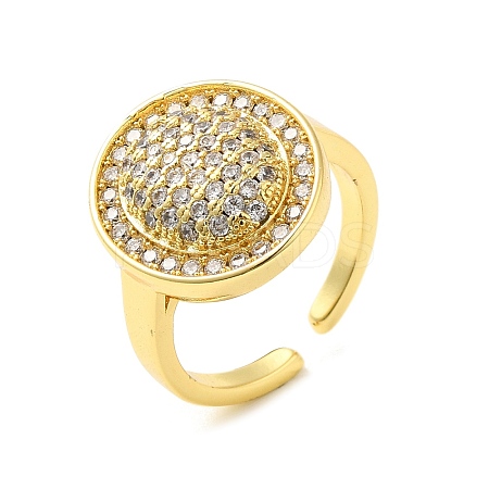 Brass Micro Pave Cubic Zirconia Rings RJEW-R145-02G-1