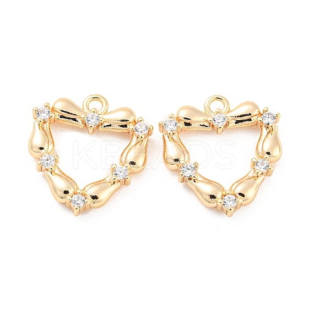 Brass Micro Pave Cubic Zirconia Pendants KK-E090-14G-1