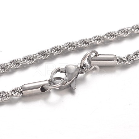 304 Stainless Steel Rope Chain Necklaces NJEW-F195-05C-P-1