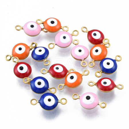 304 Stainless Steel Enamel Connector Charms STAS-N092-176-1