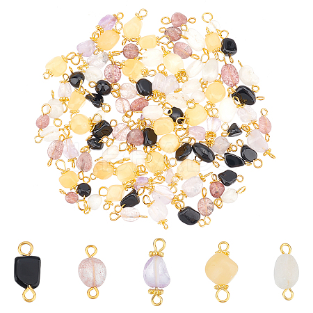100Pcs 5 Style Natural Stone Connector Charms G-PH0001-83-1
