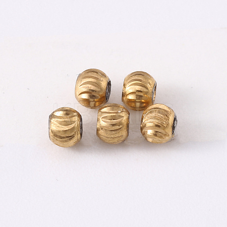 201 Stainless Steel Corrugated Beads X-STAS-S103-17A-G-1