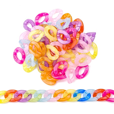 Imitation Jelly Acrylic Linking Rings OACR-S036-001B-E-1