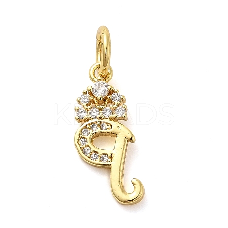 Brass Micro Pave Cubic Zirconia Pendants KK-M273-01G-Q-1