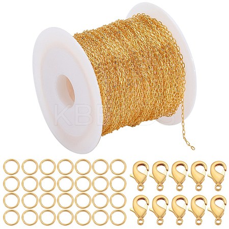 DIY Brass Cable Chains Bracelet Necklace Making Kit DIY-SP0001-12G-1