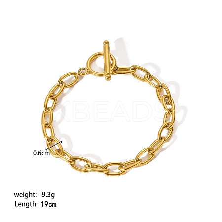 Simple 304 Stainless Steel Cable Chain Bracelets PM6439-8-1