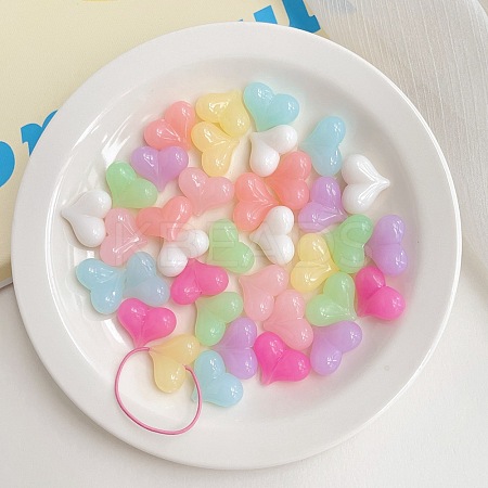 Opaque Acrylic Beads OACR-H038-35-1