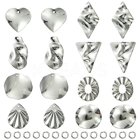 16Pcs 8 Style 201 Stainless Steel Pendants DIY-FS0005-37P-1