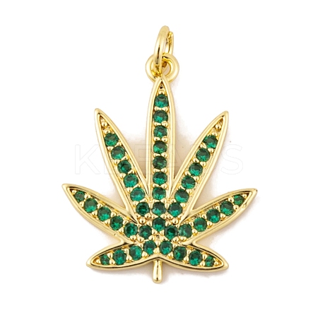 Rack Plating Brass Micro Pave Cubic Zirconia Pendants KK-K367-05G-03-1