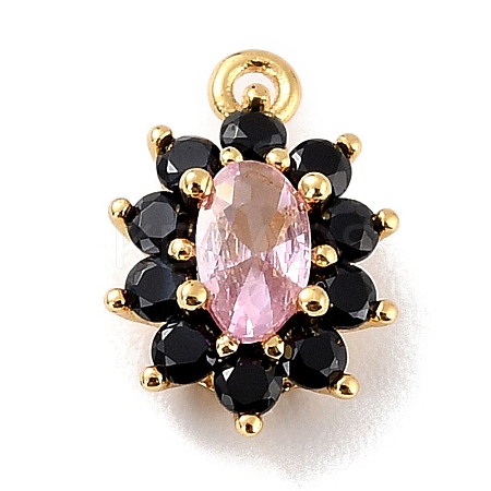 Eco-Friendly Brass Micro Pave Cubic Zirconia Charms ZIRC-C027-12G-06-RS-1
