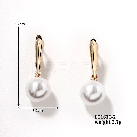 Chic Imitation Pearl Hoop Earrings for Women QX1953-2-1