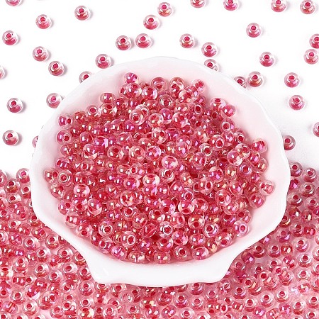 FGB Inside Colours Transparent Glass Seed Beads SEED-T009-01E-1