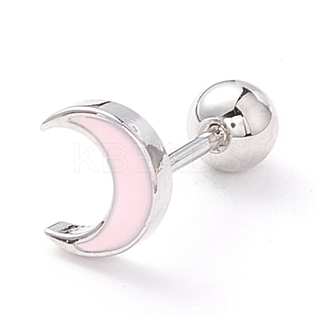 Moon Enamel Stud Earrings LS-EJEW-A065-12P-1