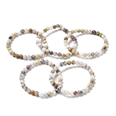 Natural African Opal Beaded Stretch Bracelets BJEW-K233-01A-01-1