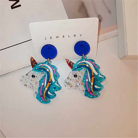 Cute Cartoon Acrylic Dangle Stud Earrings FS-WGDF618-04-1